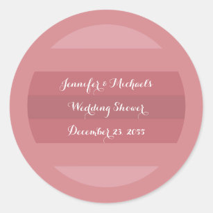 Dusty Rose Wedding Shower or Anniversary Party Classic Round Sticker