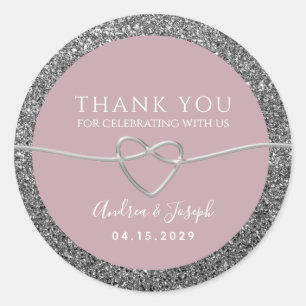 Dusty Rose Wedding Thank You Favor Classic Round Sticker