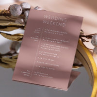 Dusty Rose Weekend Timeline | Wedding Welcome