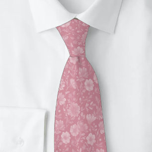 Dusty Rose Wildflowers Neck Tie