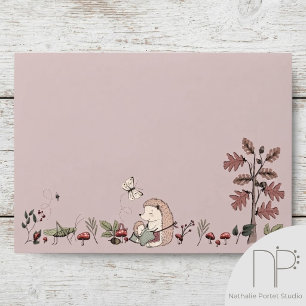 Dusty Rose Woodland Hedgehog Mother to Be Envelope