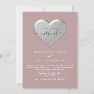 Dusty Rose Zoom Wedding Invitation