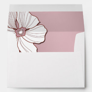 Dusty Roser White Floral Wedding Envelopes