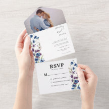 Dusty Royal Blue Purple Bllom Wedding
