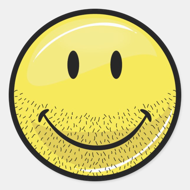 Dusty Ruff Bearded Face Classic Round Sticker (Front)