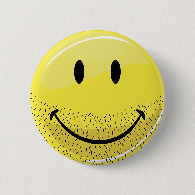 Dusty Ruff Bearded Face Pinback Button (Front)