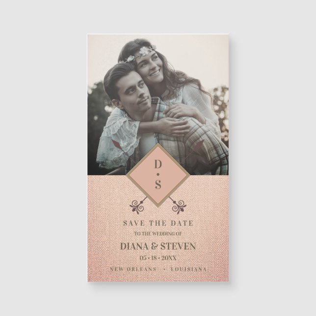 Dusty Rustic Boho Photo Engagement Save the Date (Front)