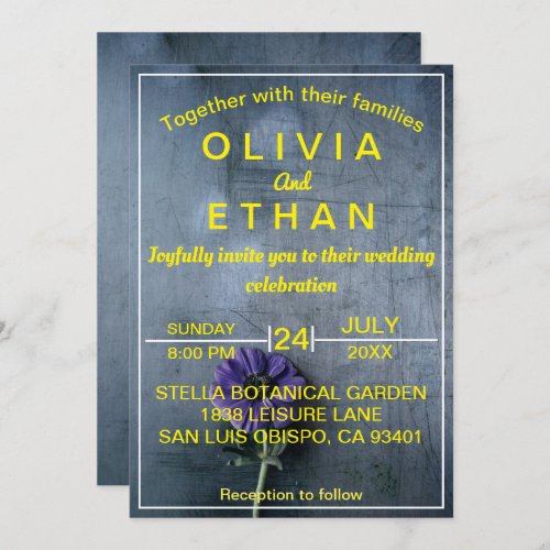 Dusty rustic gold elegant Wedding Invitation