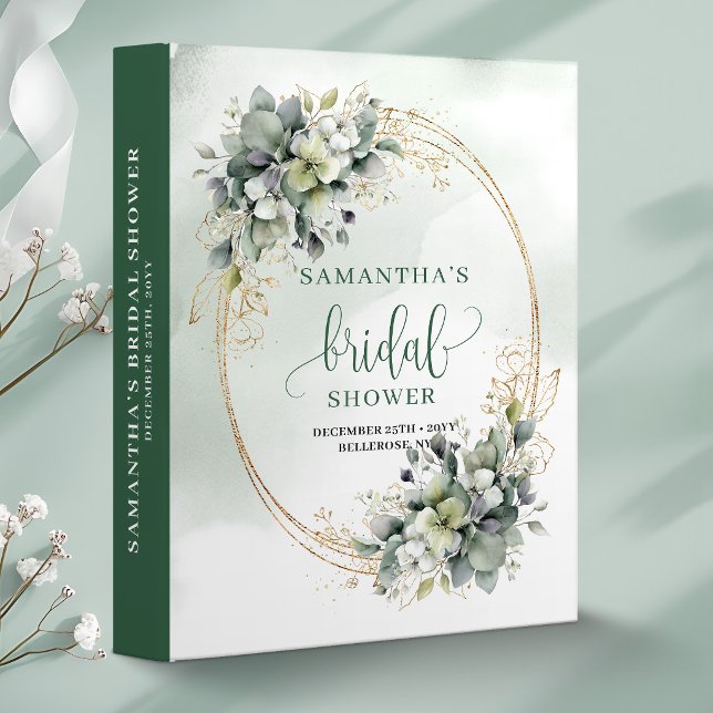 Dusty Sage Green Bridal Shower Memory Binder (Dusty Sage Green Bridal Shower Memory Binder)