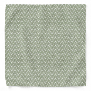Dusty Sage Green Chevron Pattern Bandana