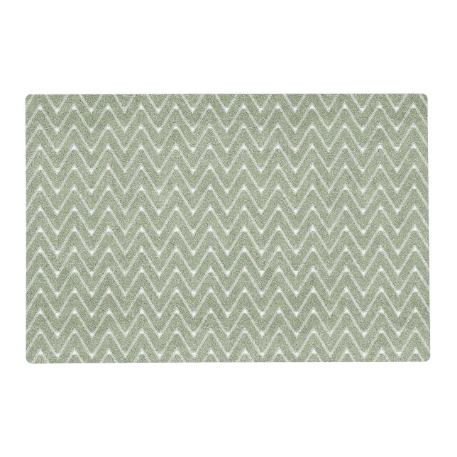 Dusty Sage Green Chevron Pattern Placemat (Front)