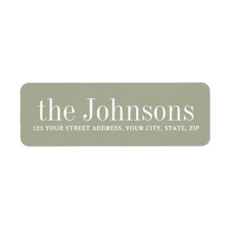 Dusty sage green family name return address label