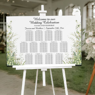 Dusty Sage Green Flowers 13 Tables Wedding Seating Foam Board