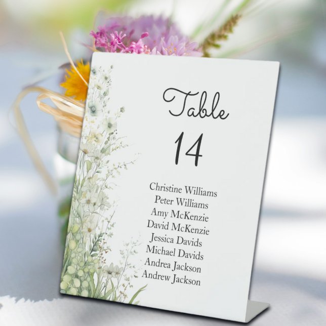Dusty Sage Green Flowers Wedding 8 Guests per Pedestal Sign (Creator Uploaded)
