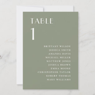 Dusty Sage Green Garden Wedding Seating Chart Invitation