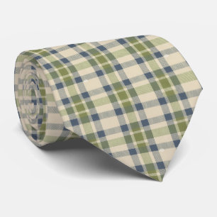 Dusty Sage Green Gingham Men's Tie  Vichy Check 