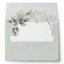 Dusty Sage Green Greenery Geometric Rustic Wedding Envelope
