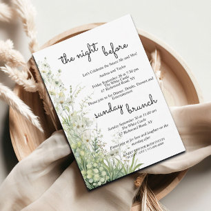 Dusty Sage Green Rehearsal Dinner & Sunday Brunch Invitation