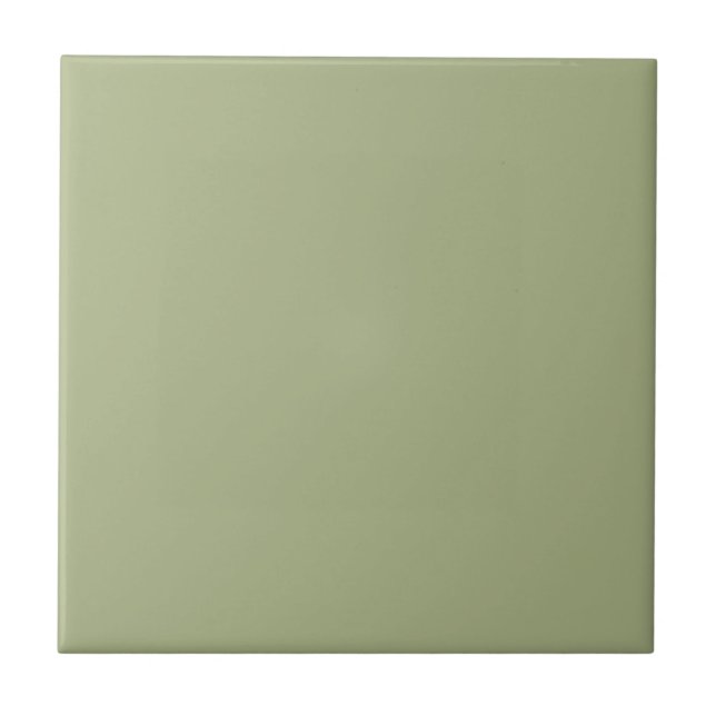 Dusty Sage Green Solid Color Ceramic Tile (Front)