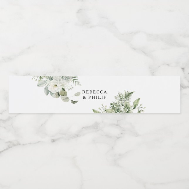 Dusty Sage Green Water Bottle Label  (Single Label)