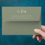Dusty Sage Green Wedding | Elegant Minimalist Envelope<br><div class="desc">Bring a soft, natural charm to your wedding stationery with this elegant envelope in dusty sage green. The muted green tone paired with subtle white floral element creates a calm and refined look. Perfect for weddings with botanical, woodland, forest, outdoor, or earthy themes. This envelope is ideal for mailing invitations,...</div>