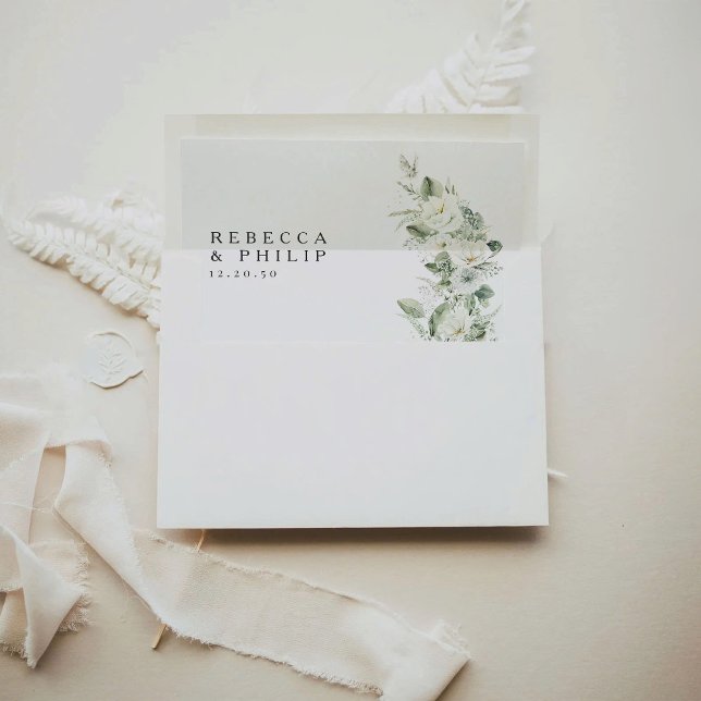 Dusty Sage Green Wedding Envelope Liner (Creator Uploaded)