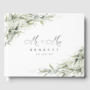 Dusty Sage Green Wedding Guest Book
