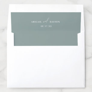 Dusty Sage Green Wedding Invitation Envelope Liner