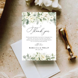 Dusty Sage Green Wedding Thank You Card