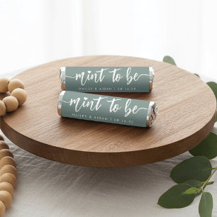 Dusty Sage Heart Script Personalized Wedding Breath Savers® Mints