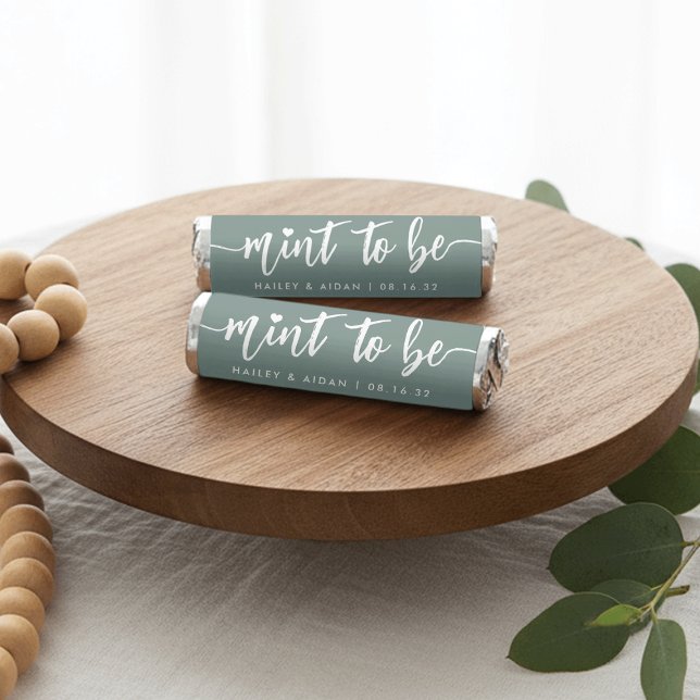 Dusty Sage | Heart Script Personalized Wedding Breath Savers® Mints (Creator Uploaded)