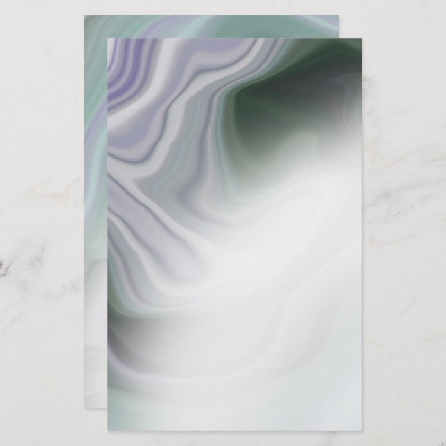 Dusty Sage Jade Green Agate Blank Stationery (Front/Back)