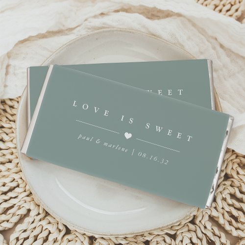 Dusty Sage  Love is Sweet Classic Elegant Wedding Hershey Bar Favors