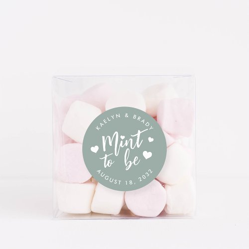 Dusty Sage  Mint to Be Personalized Wedding Favor Classic Round Sticker