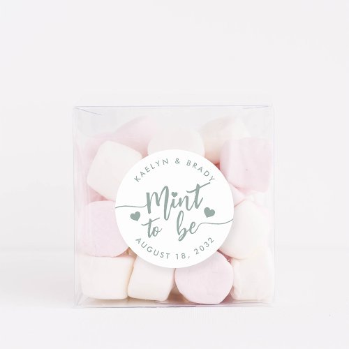 Dusty Sage  Mint to Be Personalized Wedding Favor Classic Round Sticker