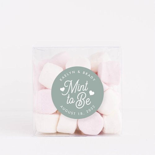 Dusty Sage  Mint to Be Personalized Wedding Favor Classic Round Sticker