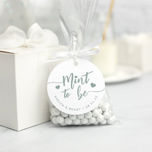 Dusty Sage Mint to Be Personalized Wedding Favor Tags