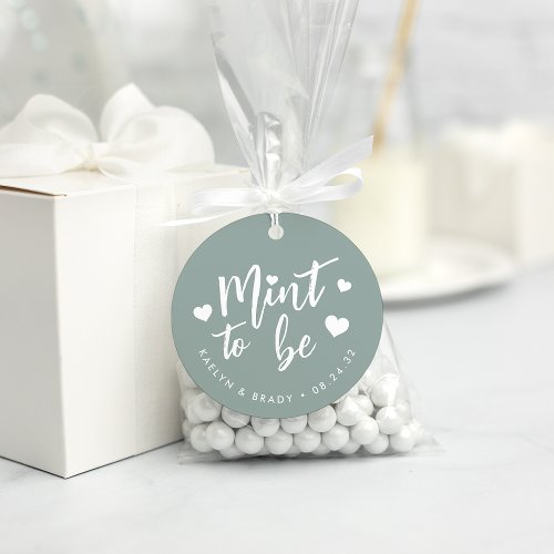 Dusty Sage  Mint to Be Personalized Wedding Favor Tags