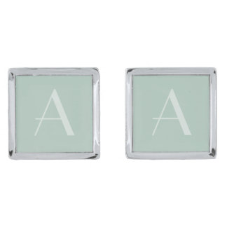 Dusty Sage Monogram Cufflinks