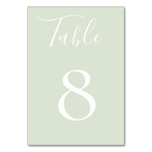 Dusty Sage Table Number Card