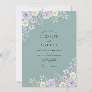 Dusty Sage Tranquil Spring Wedding Invitation