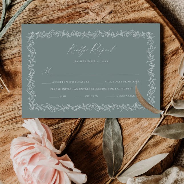 Dusty Sage Wedding Invitation RSVP Response Card (Creator Uploaded)