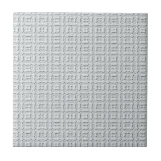 Dusty Silver Geometric Texture Print Ceramic Tile