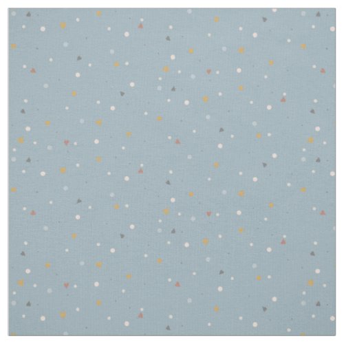 Dusty Slate Blue Gold Muted Hearts Baby Nursery Fabric