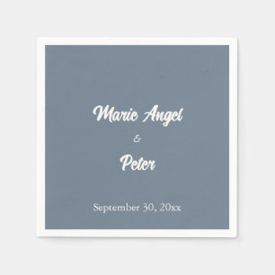 Dusty Slate Blue Minimalist & Modern Wedding Napkins