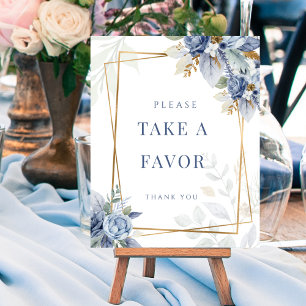 Dusty Something Blue Bridal Favor Sign Poster