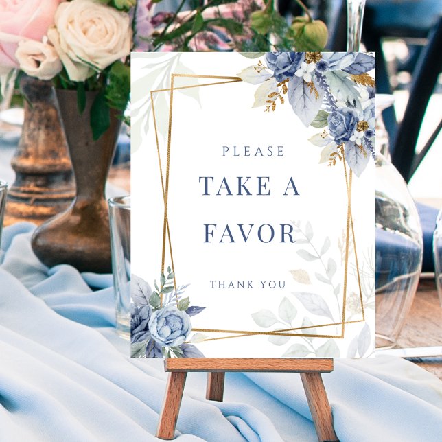 Dusty Something Blue Bridal Favor Sign Poster (Dusty Something Blue Bridal Favor Sign Poster)