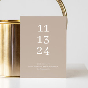 Dusty Taupe Wedding Minimalist Neutral Modern Save The Date