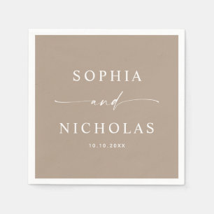 Dusty Taupe Wedding Minimalist Warm Neutral Napkins