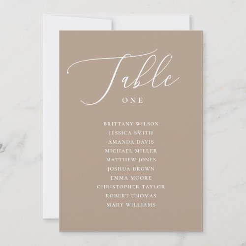 Dusty Taupe Wedding Seating Chart | Warm Neutral Invitation